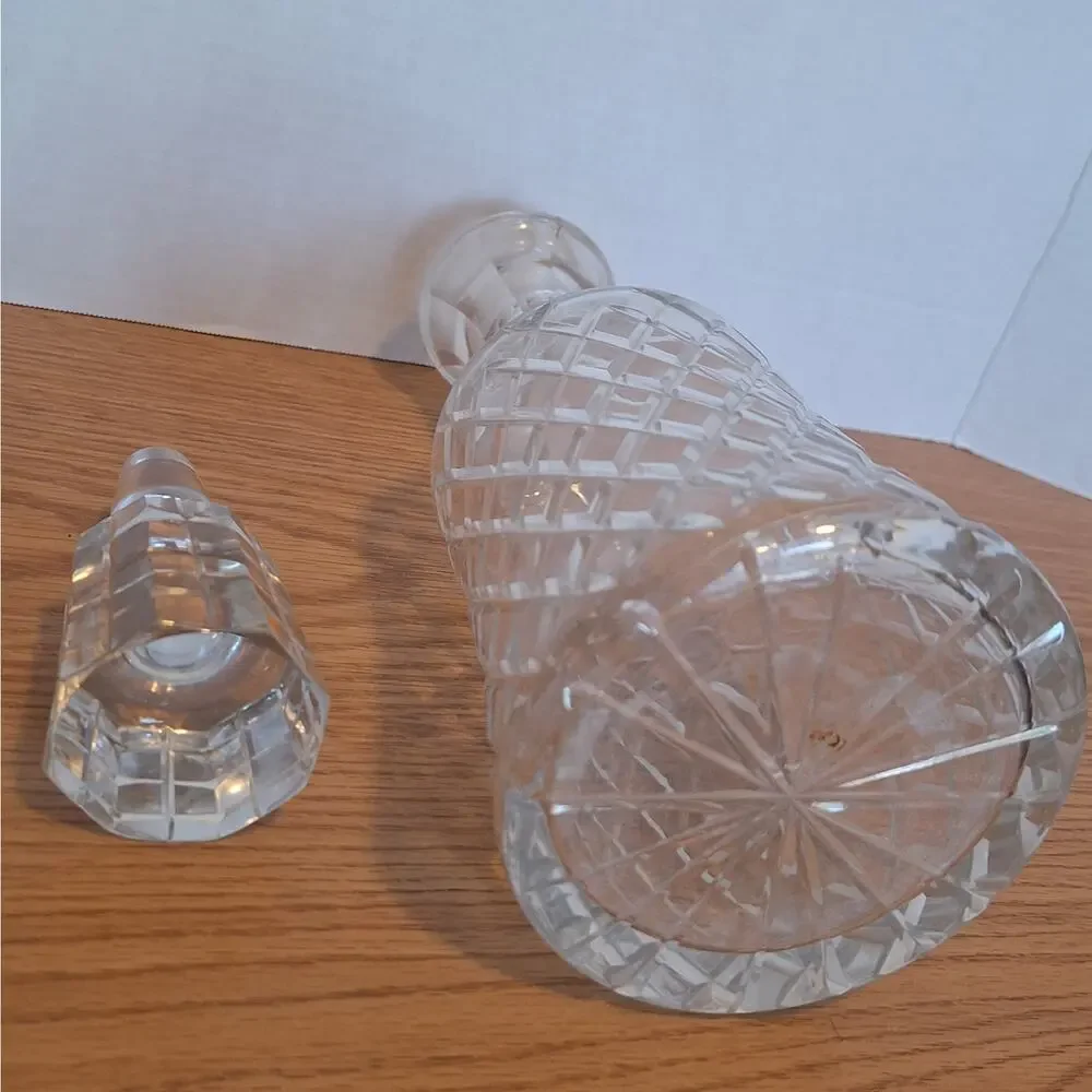 Vintage Cut Crystal Liquor Decanter 13.5